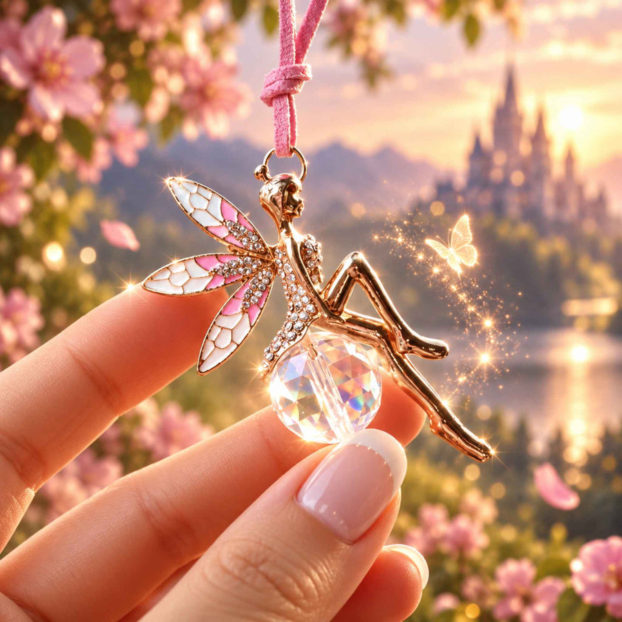 Fairy crystal ball car mirror and bag charm, another view