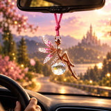 Fairy crystal ball car mirror and bag charm, another view